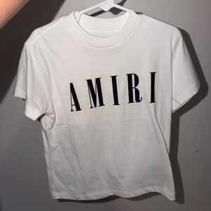 AMIRI Kids White Tee with Black Logo